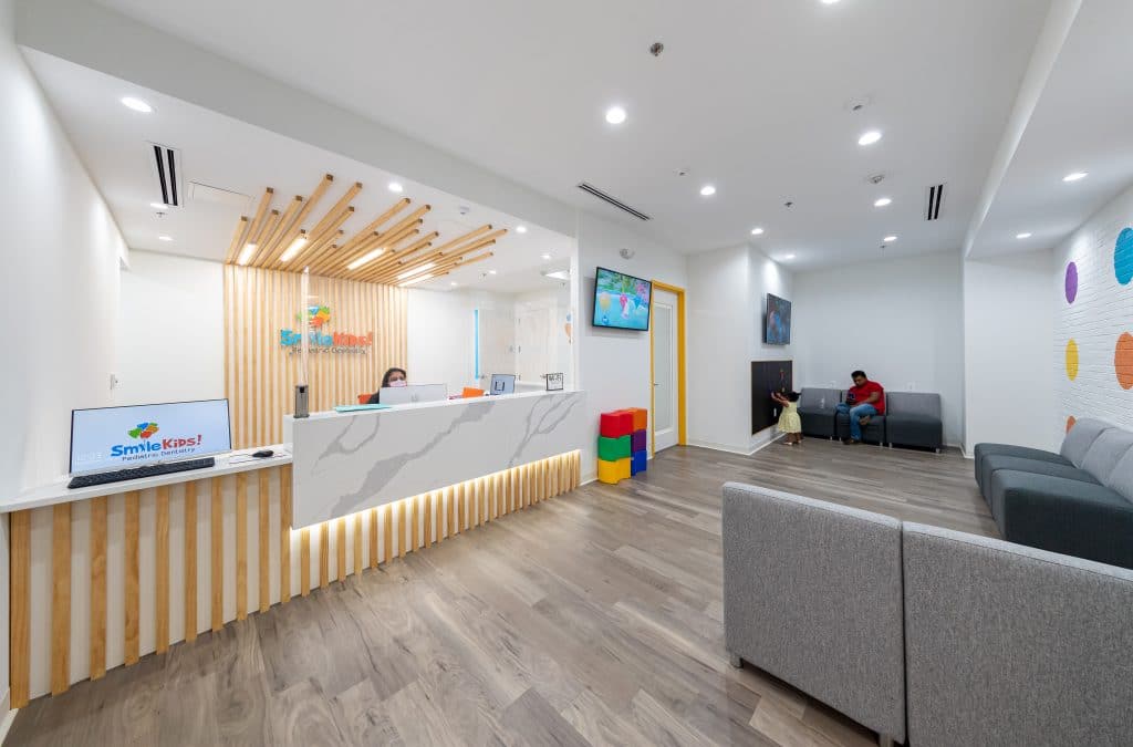 Pediatric dental waiting room designed by Dentist Office Contractor Central MD